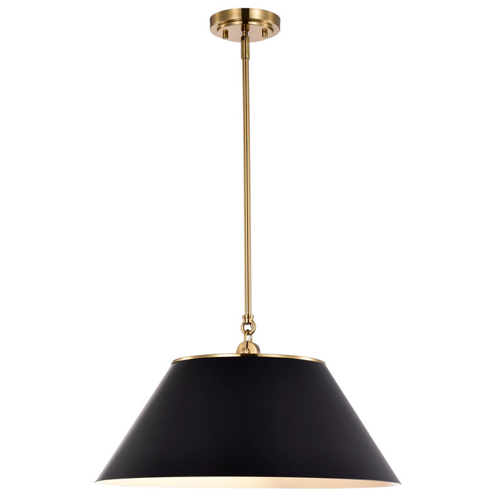 SATCO/NUVO Dover 3-Light Large Pendant Black With Vintage Brass (60-7414)
