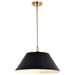 SATCO/NUVO Dover 3-Light Large Pendant Black With Vintage Brass (60-7414)