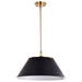 SATCO/NUVO Dover 3-Light Large Pendant Black With Vintage Brass (60-7414)