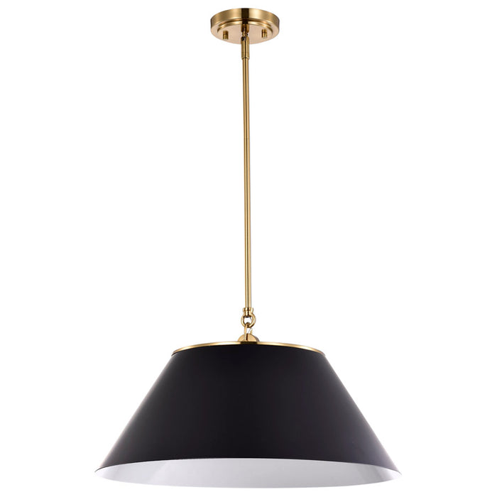 SATCO/NUVO Dover 3-Light Large Pendant Black With Vintage Brass (60-7414)