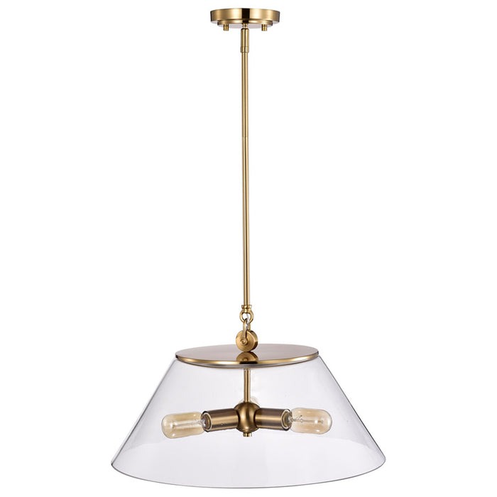 SATCO/NUVO Dover 3-Light Large Pendant Vintage Brass With Clear Glass (60-7416)