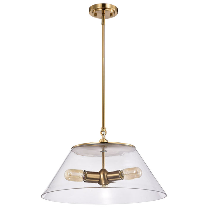 SATCO/NUVO Dover 3-Light Large Pendant Vintage Brass With Clear Glass (60-7416)