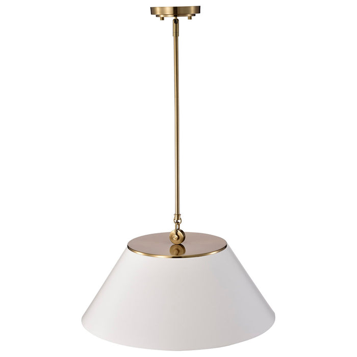 SATCO/NUVO Dover 3-Light Large Pendant White With Vintage Brass (60-7415)