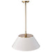 SATCO/NUVO Dover 3-Light Large Pendant White With Vintage Brass (60-7415)