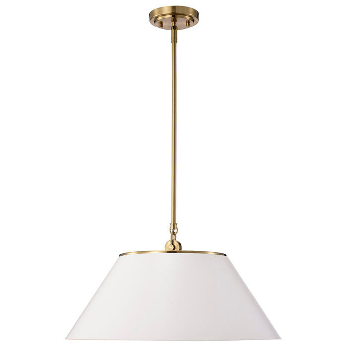 SATCO/NUVO Dover 3-Light Large Pendant White With Vintage Brass (60-7415)
