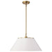 SATCO/NUVO Dover 3-Light Large Pendant White With Vintage Brass (60-7415)