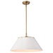 SATCO/NUVO Dover 3-Light Large Pendant White With Vintage Brass (60-7415)