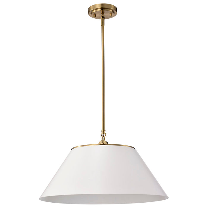 SATCO/NUVO Dover 3-Light Large Pendant White With Vintage Brass (60-7415)