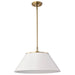 SATCO/NUVO Dover 3-Light Large Pendant White With Vintage Brass (60-7415)