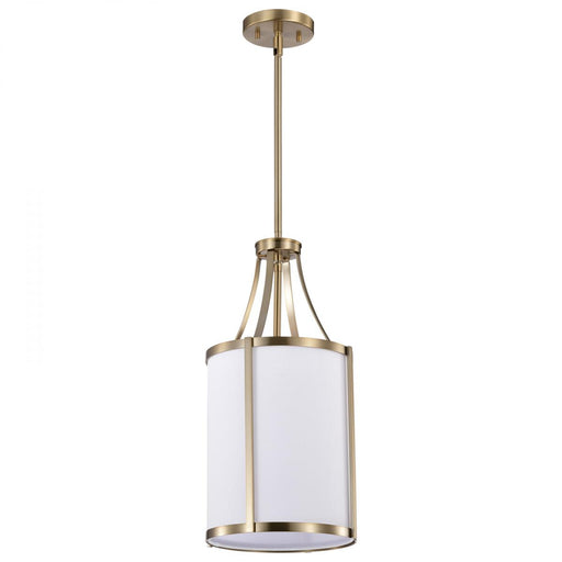 SATCO/NUVO Easton 1-Light Pendant 100W Maximum 120V Burnished Brass Finish White Linen Shade (60-7961)