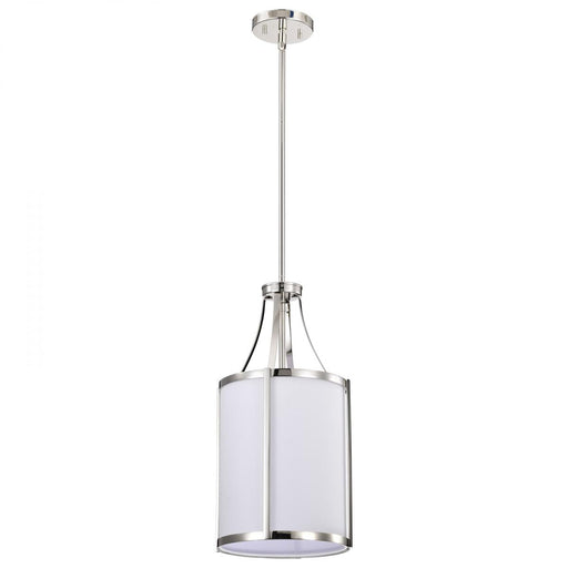 SATCO/NUVO Easton 1-Light Pendant 100W Maximum 120V Polished Nickel Finish White Linen Shade (60-7971)