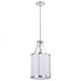 SATCO/NUVO Easton 1-Light Pendant 100W Maximum 120V Polished Nickel Finish White Linen Shade (60-7971)