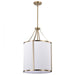 SATCO/NUVO Easton 3-Light Pendant 100W Maximum 120V Burnished Brass Finish White Linen Shade (60-7962)