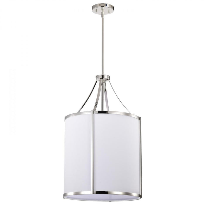 SATCO/NUVO Easton 3-Light Pendant 100W Maximum 120V Polished Nickel Finish White Linen Shade (60-7972)