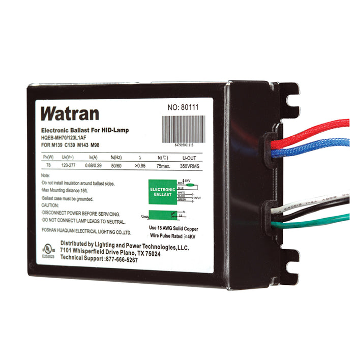 SATCO/NUVO Electronic Ballast HQEB/MH70/123L1AF Universal Rectangle MC70 Fcan CMH70 (S6799)