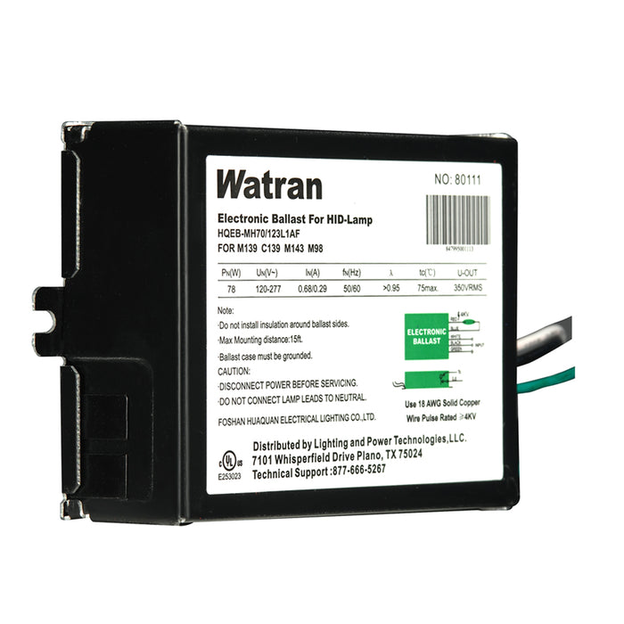SATCO/NUVO Electronic Ballast HQEB/MH70/123L1AF Universal Rectangle MC70 Fcan CMH70 (S6799)