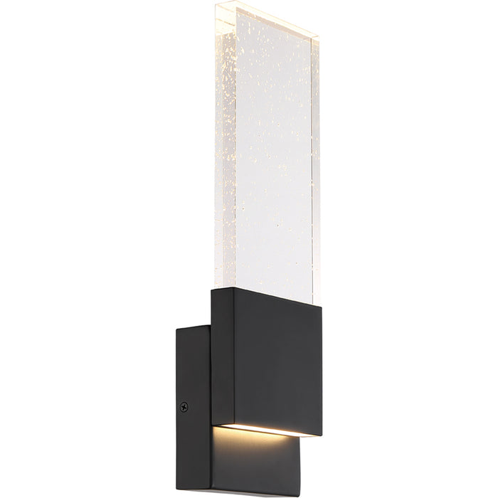 SATCO/NUVO Ellusion LED Large Wall Sconce 13W Matte Black Finish With Seeded Glass (62-1513)