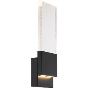 SATCO/NUVO Ellusion LED Large Wall Sconce 13W Matte Black Finish With Seeded Glass (62-1513)