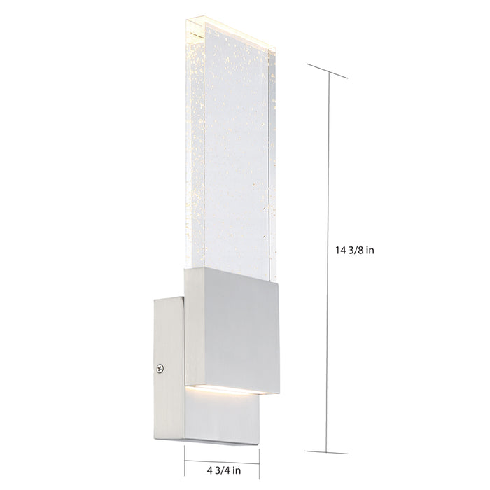 SATCO/NUVO Ellusion LED Large Wall Sconce 13W Polished Nickel Finish With Seeded Glass (62-1503)