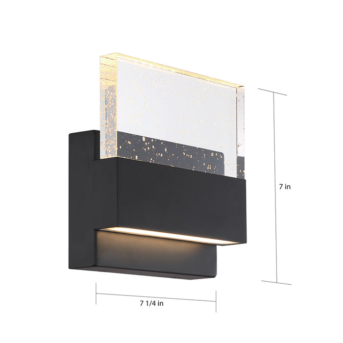 SATCO/NUVO Ellusion LED Medium Wall Sconce 15W Matte Black Finish With Seeded Glass (62-1512)