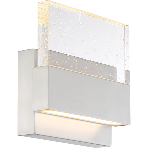 SATCO/NUVO Ellusion LED Medium Wall Sconce 15W Polished Nickel Finish With Seeded Glass (62-1502)