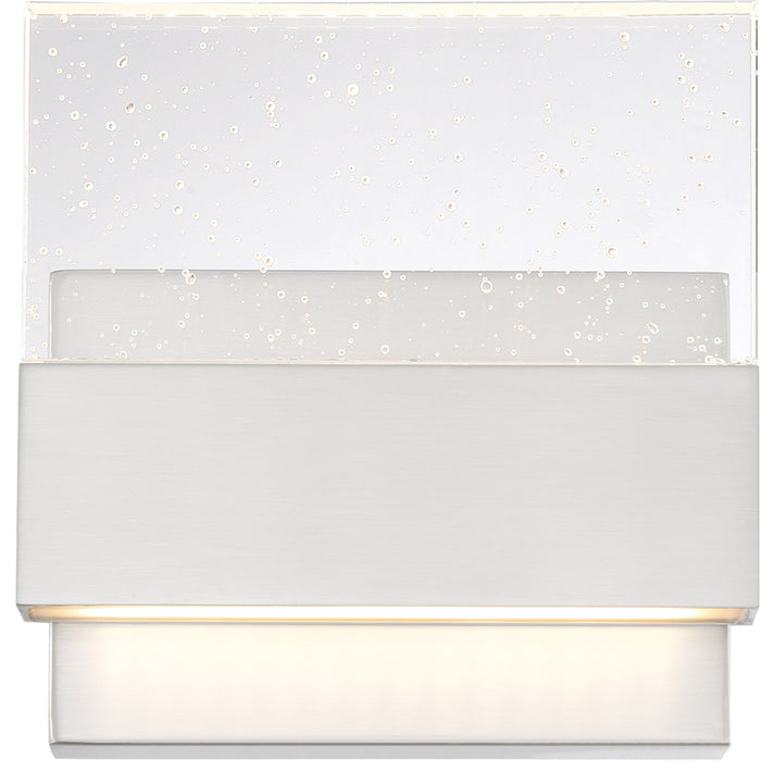 SATCO/NUVO Ellusion LED Medium Wall Sconce 15W Polished Nickel Finish With Seeded Glass (62-1502)