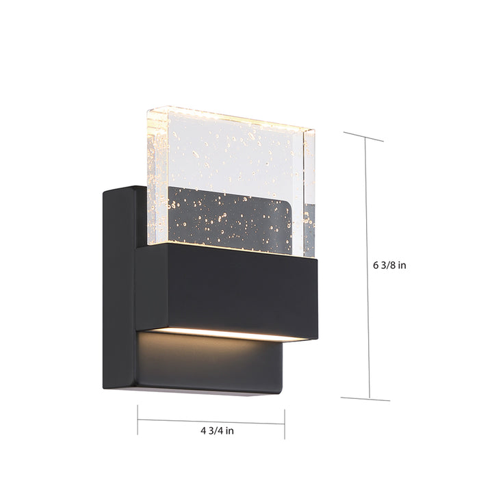 SATCO/NUVO Ellusion LED Small Wall Sconce 15W Matte Black Finish With Seeded Glass (62-1511)