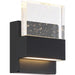 SATCO/NUVO Ellusion LED Small Wall Sconce 15W Matte Black Finish With Seeded Glass (62-1511)