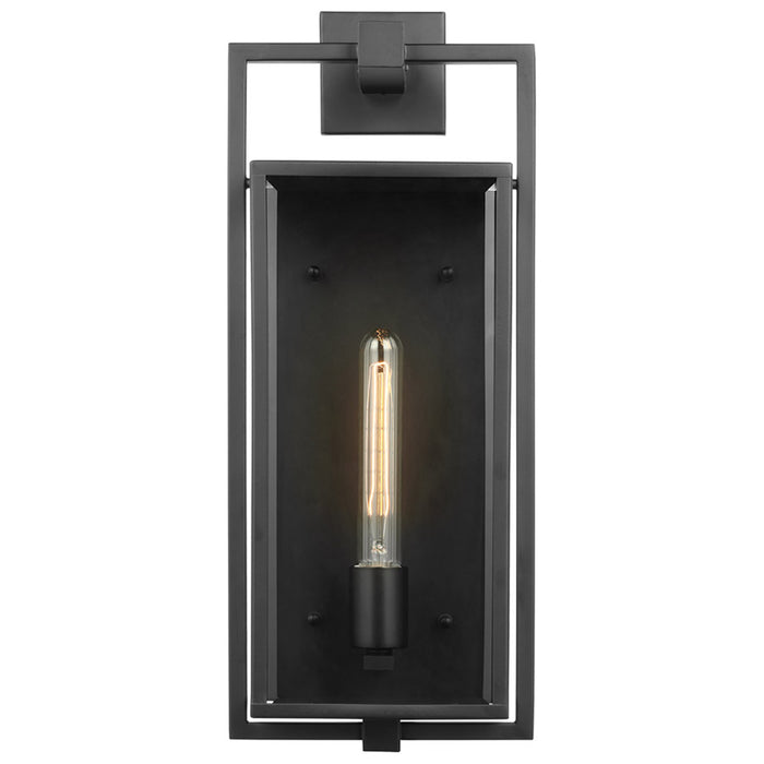 SATCO/NUVO Exhibit 1-Light Large Wall Lantern Matte Black Finish With Clear Glass (60-7545)