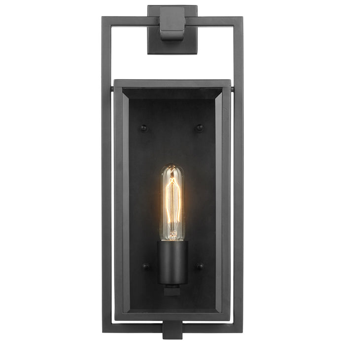SATCO/NUVO Exhibit 1-Light Medium Wall Lantern Matte Black Finish With Clear Glass (60-7544)