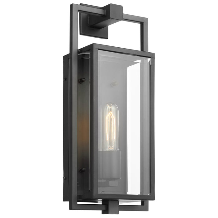 SATCO/NUVO Exhibit 1-Light Medium Wall Lantern Matte Black Finish With Clear Glass (60-7544)
