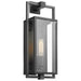 SATCO/NUVO Exhibit 1-Light Medium Wall Lantern Matte Black Finish With Clear Glass (60-7544)