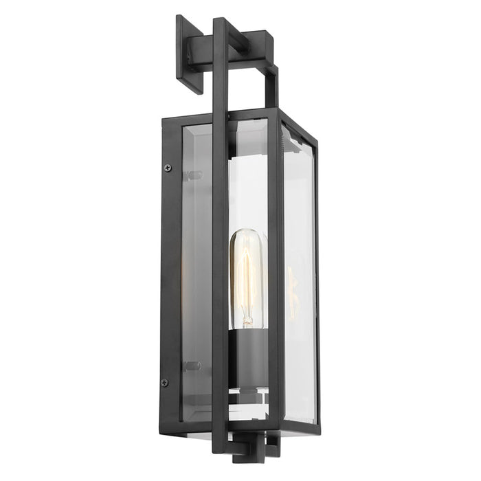 SATCO/NUVO Exhibit 1-Light Medium Wall Lantern Matte Black Finish With Clear Glass (60-7544)