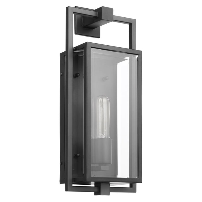 SATCO/NUVO Exhibit 1-Light Medium Wall Lantern Matte Black Finish With Clear Glass (60-7544)