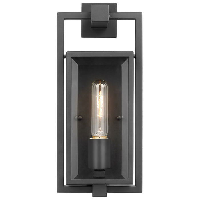 SATCO/NUVO Exhibit 1-Light Small Wall Lantern Matte Black Finish With Clear Glass (60-7543)