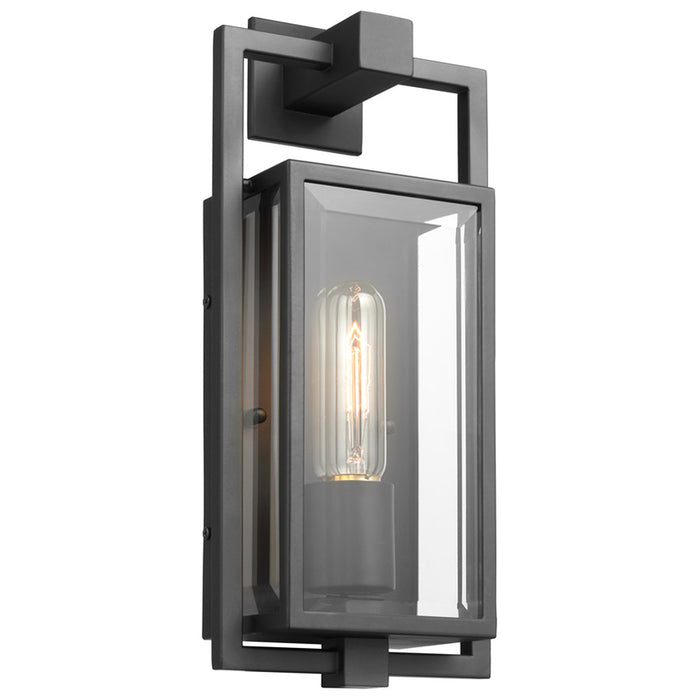 SATCO/NUVO Exhibit 1-Light Small Wall Lantern Matte Black Finish With Clear Glass (60-7543)