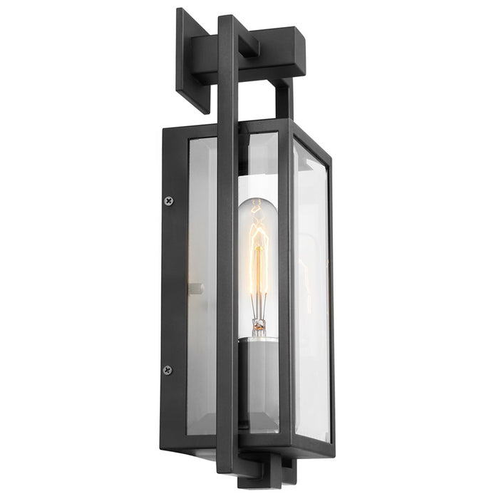 SATCO/NUVO Exhibit 1-Light Small Wall Lantern Matte Black Finish With Clear Glass (60-7543)