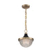 SATCO/NUVO Faro 1-Light Small Pendant Fixture Burnished Brass Finish With Black Accents Clear Prismatic Glass (60-7059)