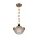 SATCO/NUVO Faro 1-Light Small Pendant Fixture Burnished Brass Finish With Black Accents Clear Prismatic Glass (60-7059)