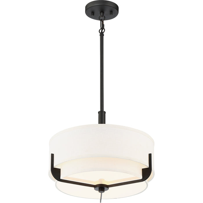 SATCO/NUVO Frankie 3-Light 14 Inch Pendant Aged Bronze Finish With White Glass (60-6543)