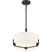 SATCO/NUVO Frankie 3-Light 14 Inch Pendant Aged Bronze Finish With White Glass (60-6543)