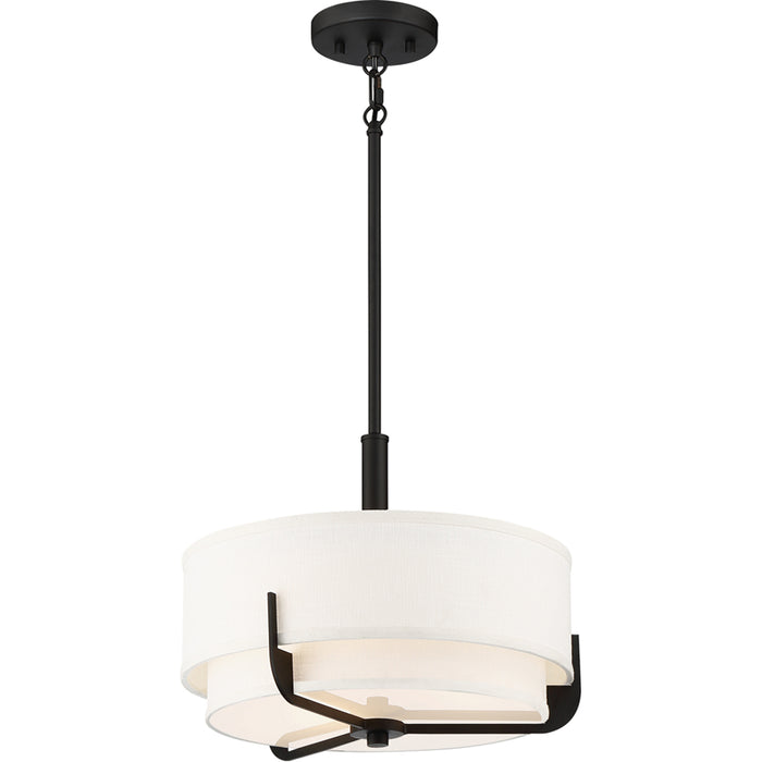 SATCO/NUVO Frankie 3-Light 14 Inch Pendant Aged Bronze Finish With White Glass (60-6543)