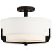 SATCO/NUVO Frankie 3-Light Semi-Flush Aged Bronze Finish With White Glass (60-6545)