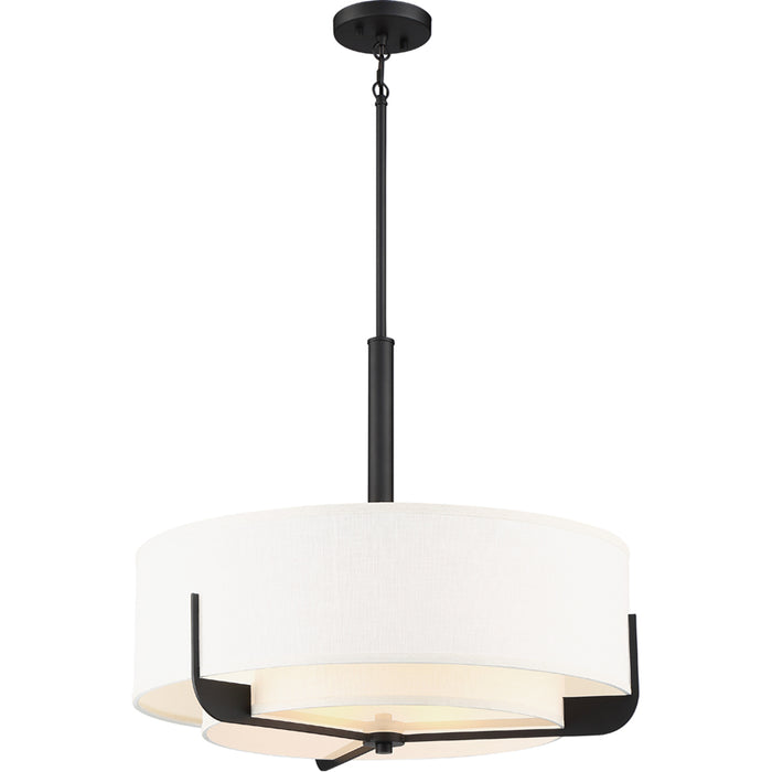 SATCO/NUVO Frankie 4-Light 24 Inch Pendant Aged Bronze Finish With White Glass (60-6544)