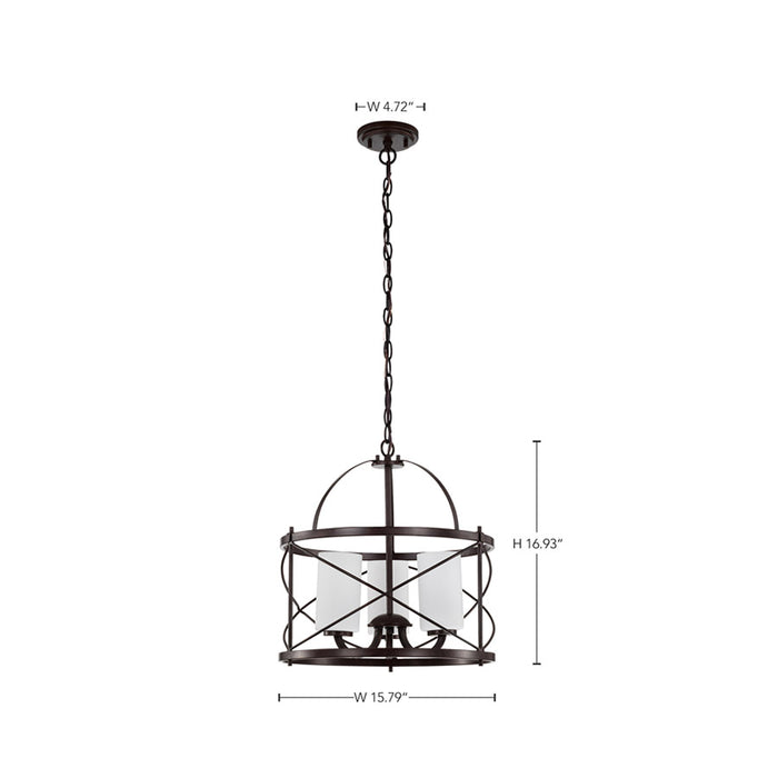 SATCO/NUVO Ginger 3-Light Pendant With Etched Opal Glass (60-5337)