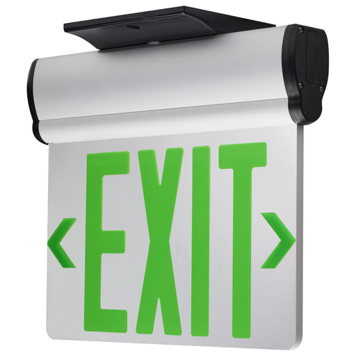 SATCO/NUVO Green (Mirror) Edge-Lit LED Exit Sign 90-Minute NiCad Battery Backup 120/277V Dual-Face Top/Back/End Mount (67-110)