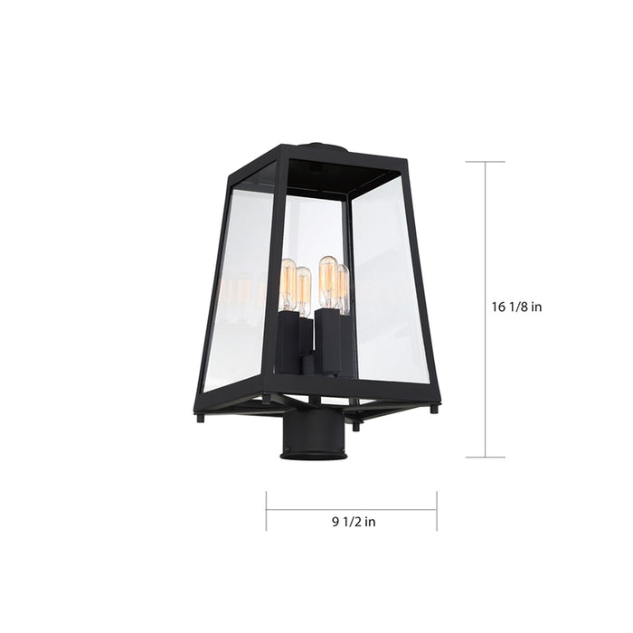 SATCO/NUVO Halifax 4-Light Post Lantern Matte Black Finish With Clear Glass (60-6585)