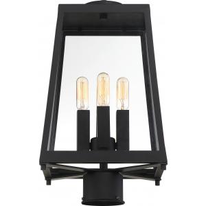 SATCO/NUVO Halifax 4-Light Post Lantern Matte Black Finish With Clear Glass (60-6585)