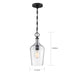 SATCO/NUVO Hartley 1-Light Pendant Fixture Matte Black Finish With Clear Glass (60-6749)