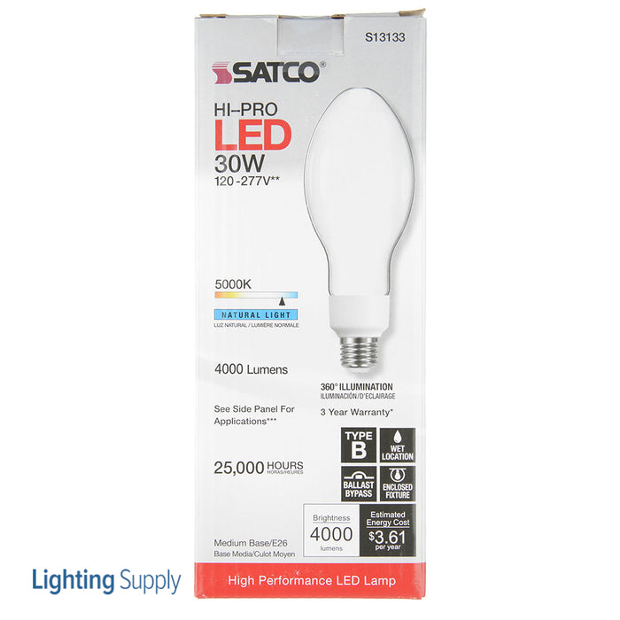 SATCO/NUVO Hi-Pro 30W LED HID Replacement ED23 5000K Medium Base 120-277V Type B Ballast Bypass (S13133)